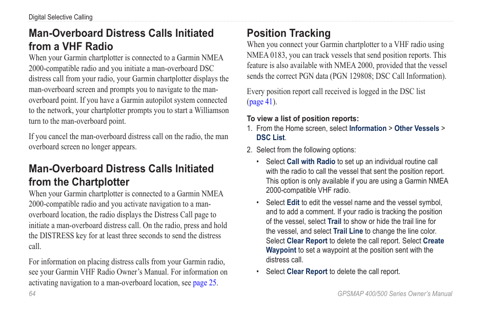 Position tracking | Garmin GPSMAP 526s User Manual | Page 70 / 84