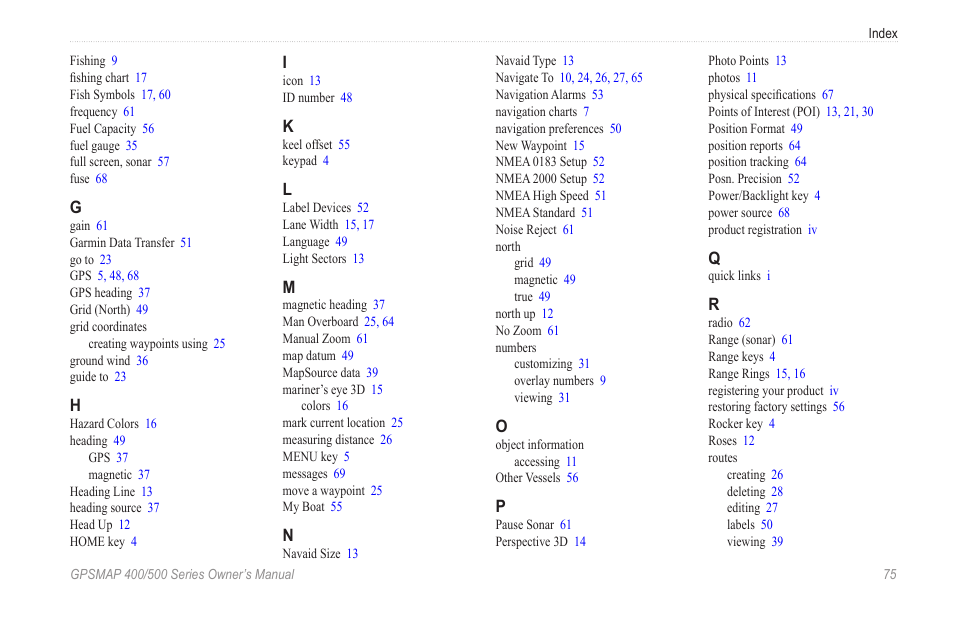 Garmin GPSMAP 526s User Manual | Page 81 / 84