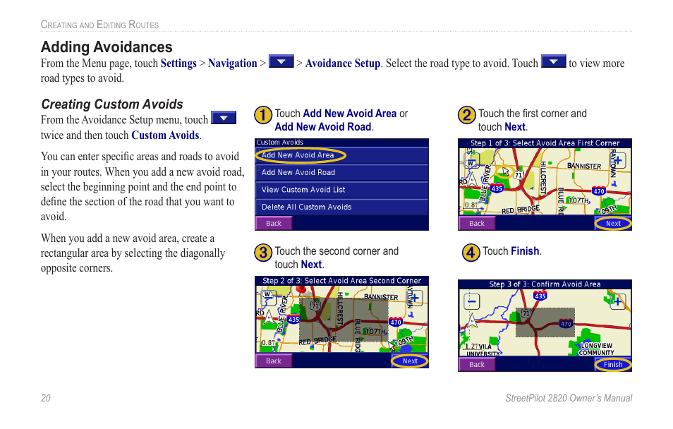 Adding avoidances | Garmin StreetPilot 2820 User Manual | Page 28 / 68