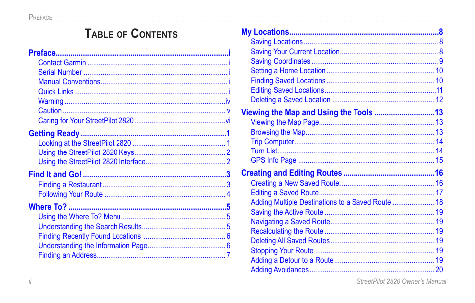Garmin StreetPilot 2820 User Manual | Page 4 / 68