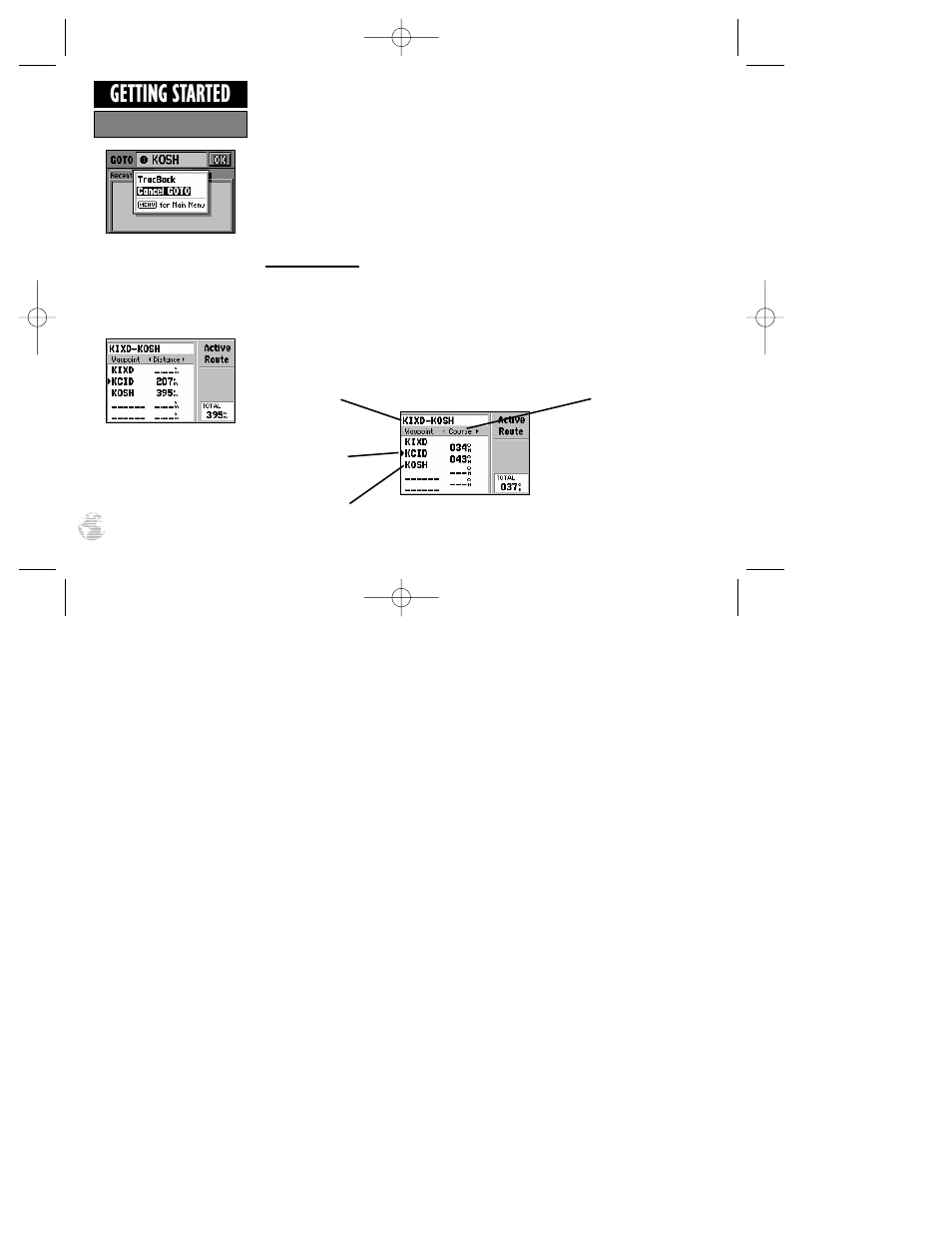 Getting started | Garmin GPS III Pilot User Manual | Page 24 / 112