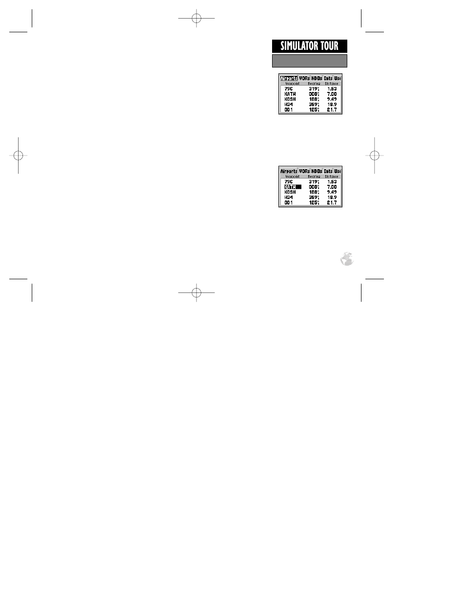 Simulator tour | Garmin GPS III Pilot User Manual | Page 33 / 112