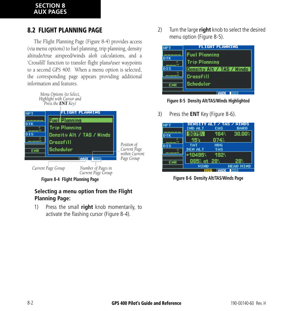 2 flight planning page | Garmin GPS 400 User Manual | Page 138 / 244