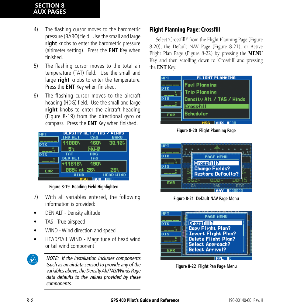 Garmin GPS 400 User Manual | Page 144 / 244