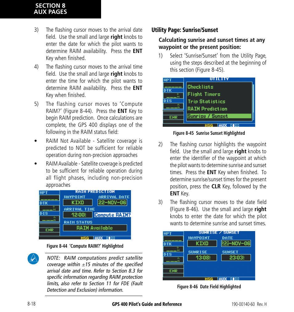 Garmin GPS 400 User Manual | Page 154 / 244