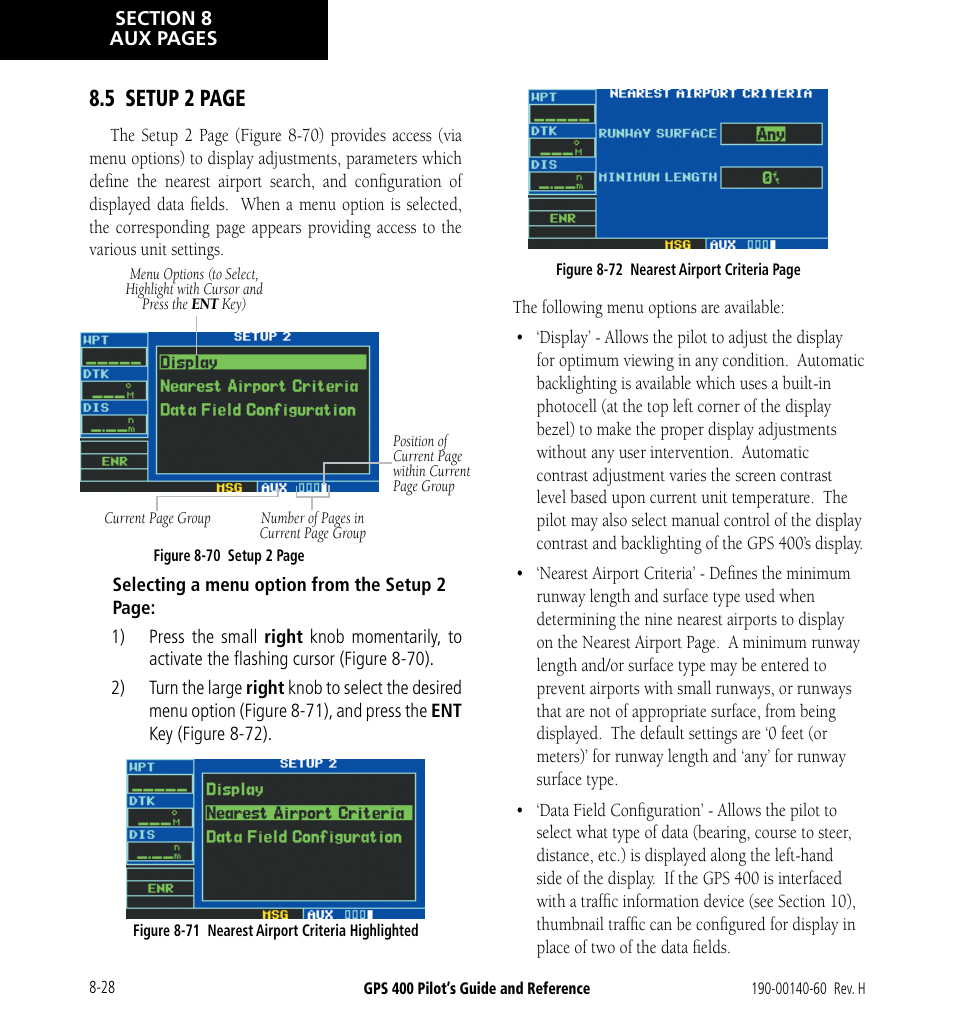 5 setup 2 page | Garmin GPS 400 User Manual | Page 164 / 244