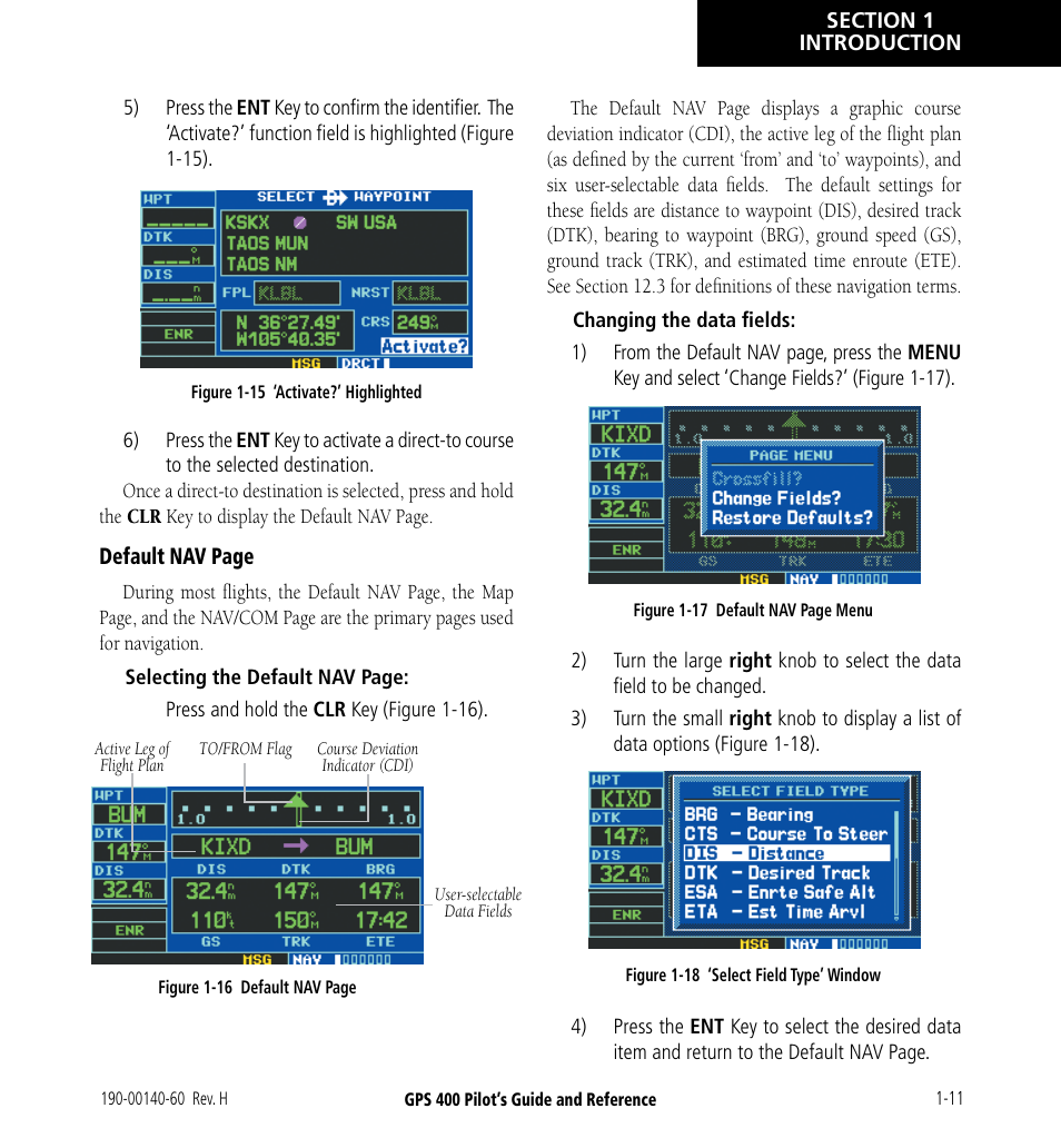 Garmin GPS 400 User Manual | Page 19 / 244