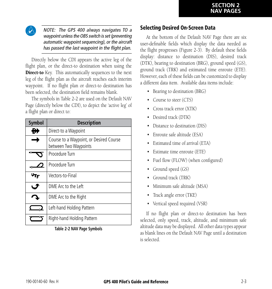 Garmin GPS 400 User Manual | Page 29 / 244