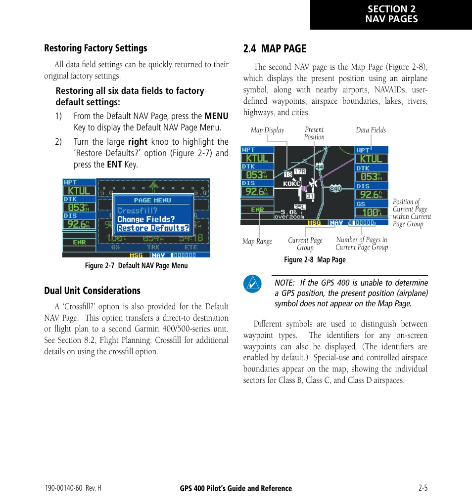 4 map page | Garmin GPS 400 User Manual | Page 31 / 244