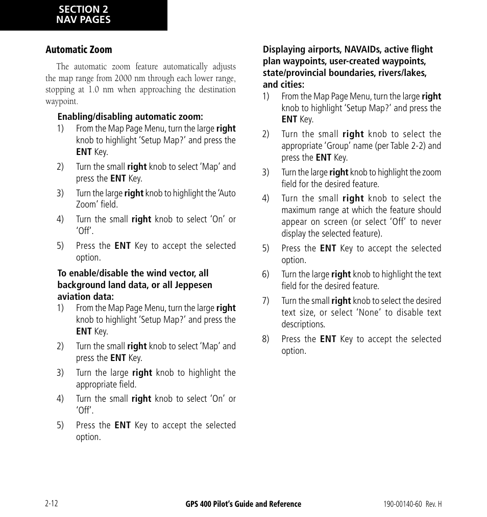 Garmin GPS 400 User Manual | Page 38 / 244