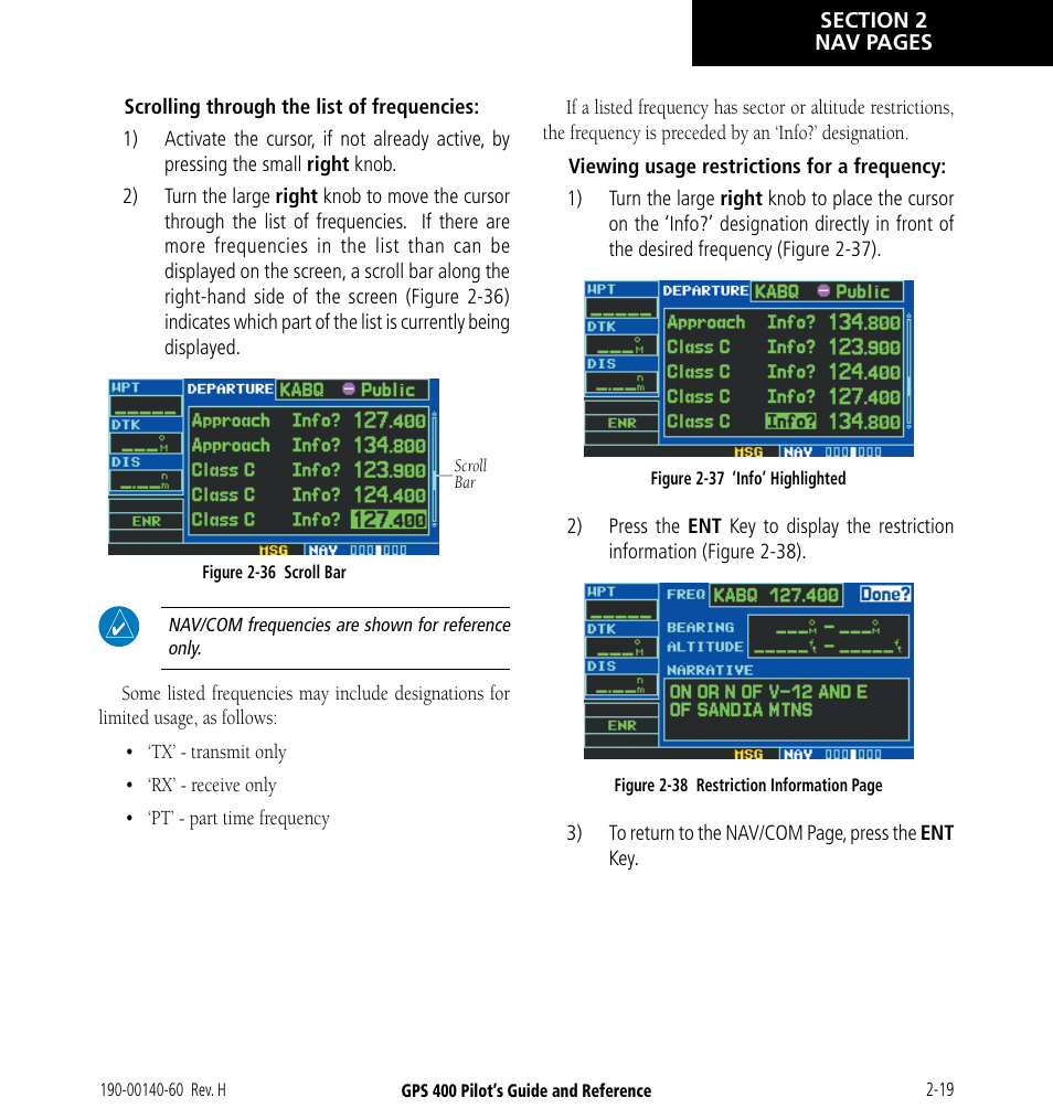 Garmin GPS 400 User Manual | Page 45 / 244