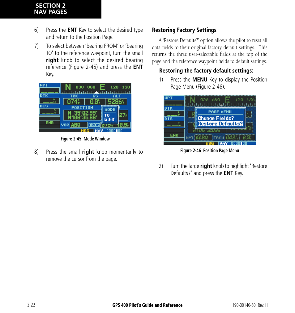 Garmin GPS 400 User Manual | Page 48 / 244