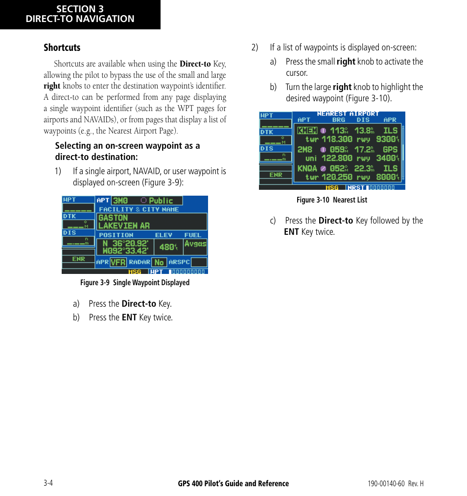 Garmin GPS 400 User Manual | Page 58 / 244