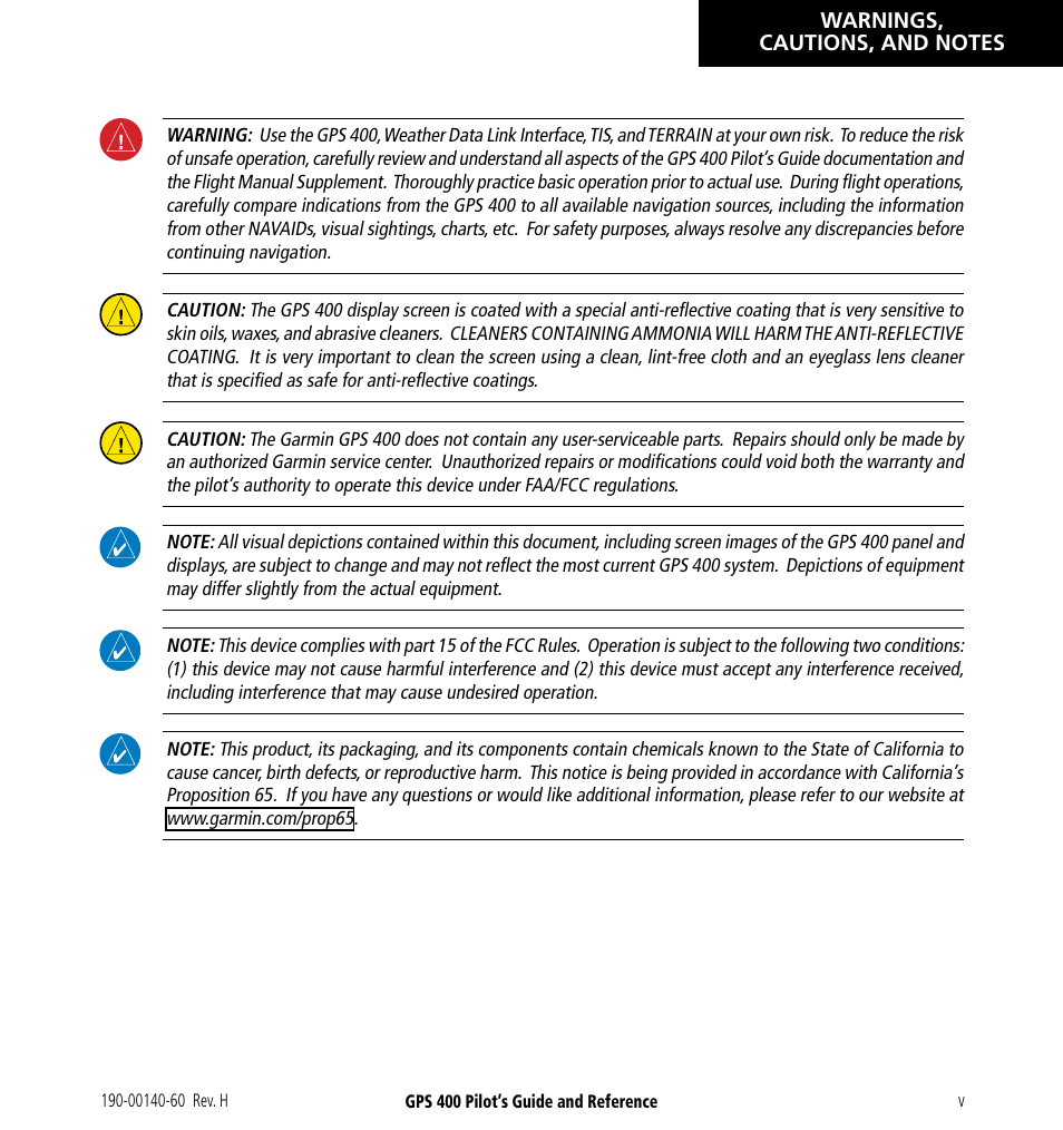 Garmin GPS 400 User Manual | Page 7 / 244