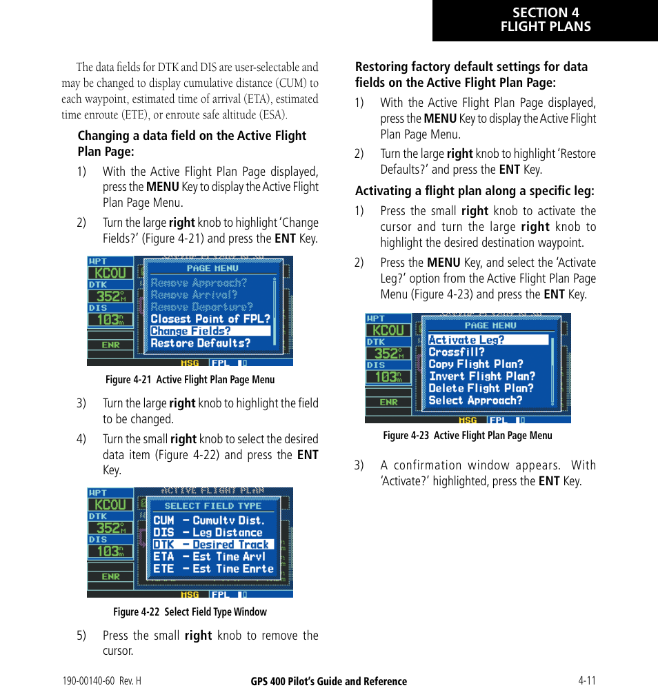 Garmin GPS 400 User Manual | Page 71 / 244