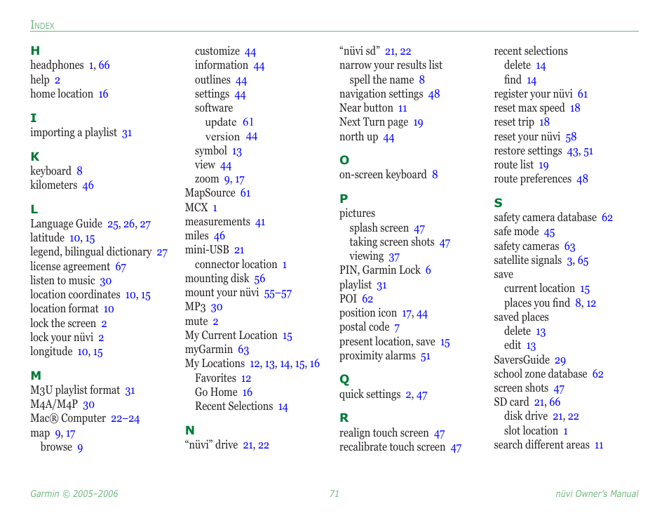 Garmin Nuvi 350 User Manual | Page 77 / 79