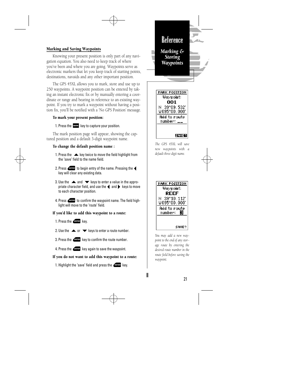 Reference | Garmin GPS 45XL User Manual | Page 25 / 68