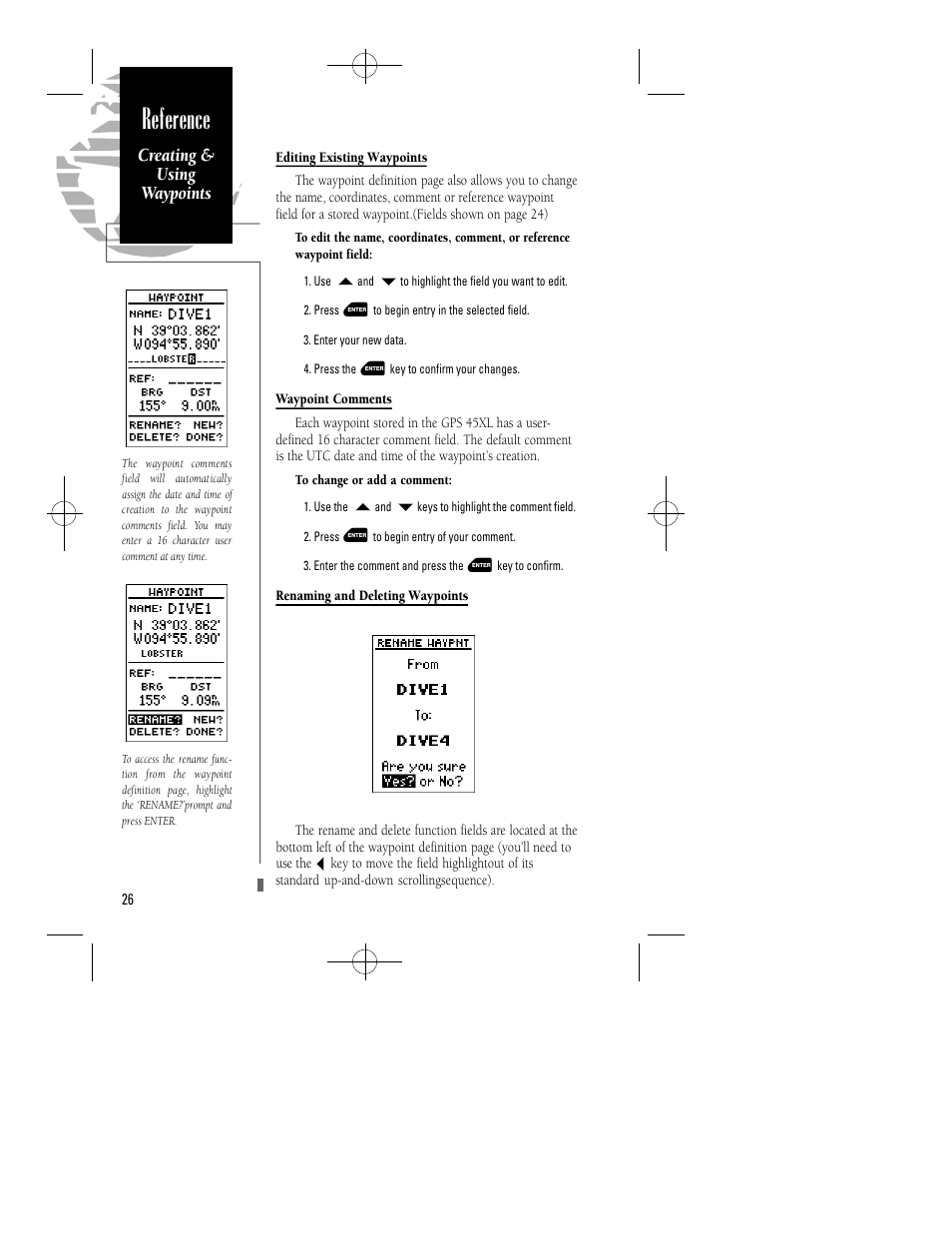 Reference | Garmin GPS 45XL User Manual | Page 30 / 68