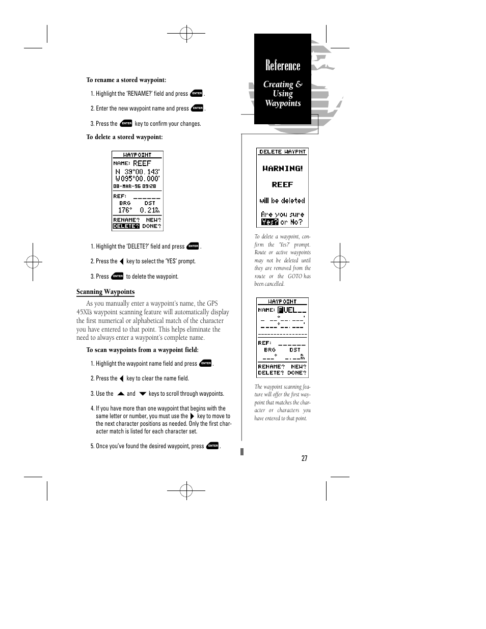 Reference | Garmin GPS 45XL User Manual | Page 31 / 68