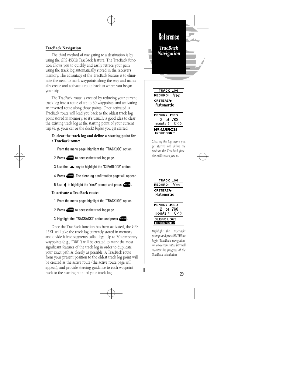 Reference | Garmin GPS 45XL User Manual | Page 33 / 68