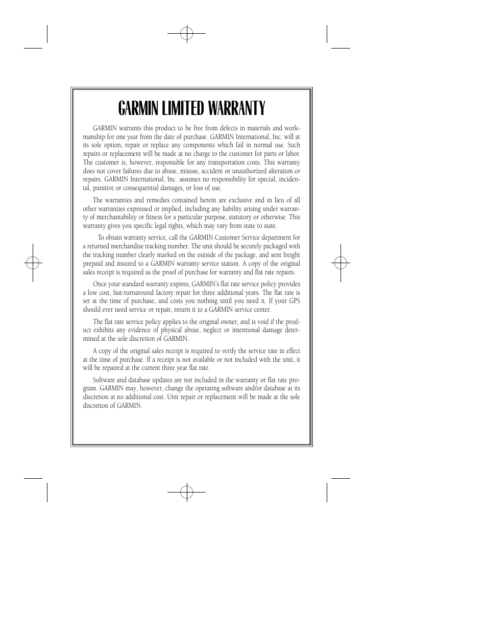 Garmin limited warranty | Garmin GPS 45XL User Manual | Page 67 / 68