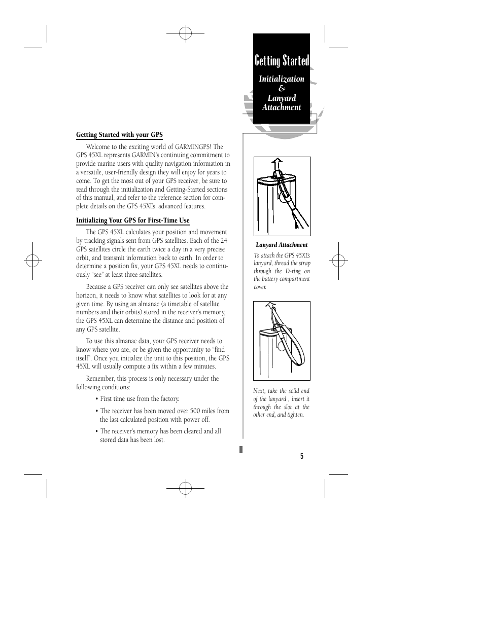 Getting started | Garmin GPS 45XL User Manual | Page 9 / 68