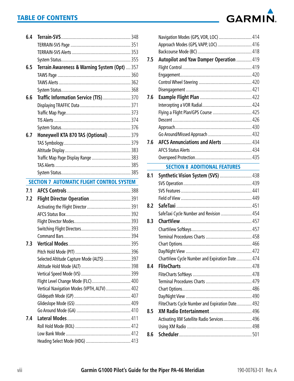 Garmin G1000 Piper PA-46 Meridian User Manual | Page 12 / 572