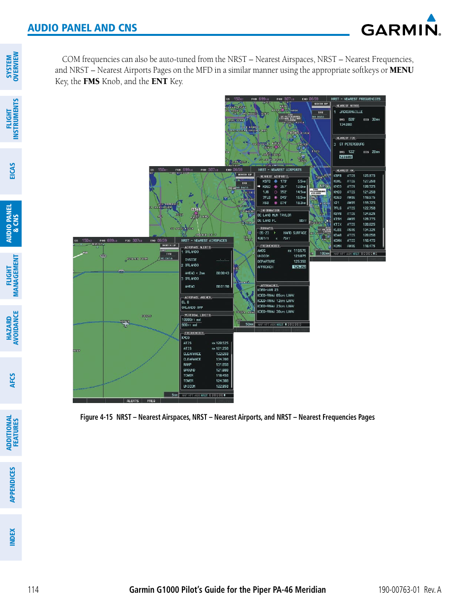 Audio panel and cns | Garmin G1000 Piper PA-46 Meridian User Manual | Page 128 / 572