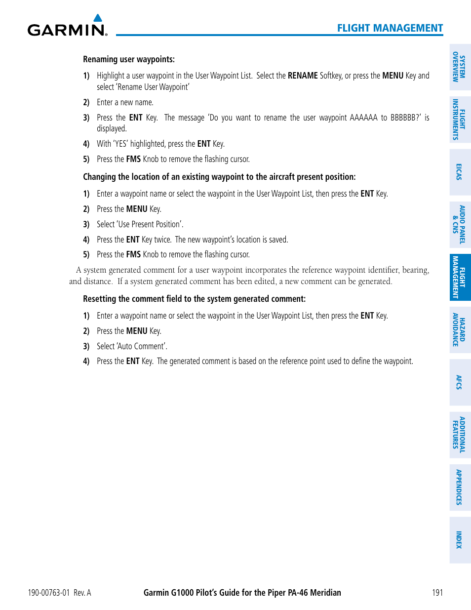 Flight management | Garmin G1000 Piper PA-46 Meridian User Manual | Page 205 / 572