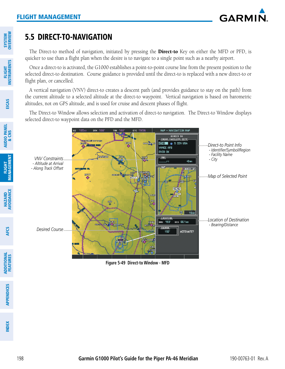 5 direct-to-navigation, Flight management | Garmin G1000 Piper PA-46 Meridian User Manual | Page 212 / 572
