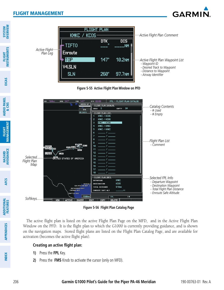 Flight management | Garmin G1000 Piper PA-46 Meridian User Manual | Page 220 / 572