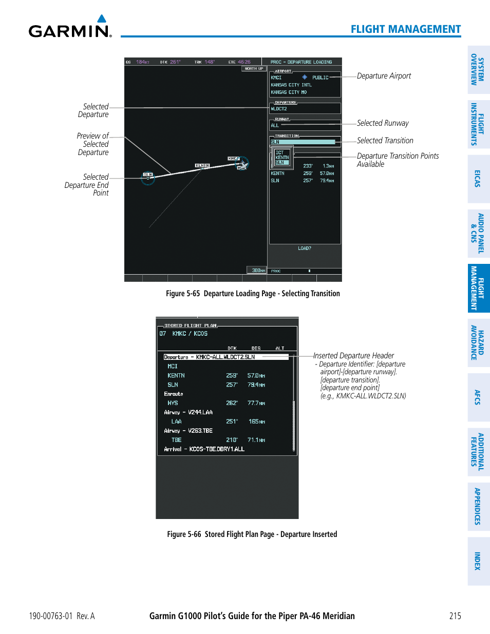 Flight management | Garmin G1000 Piper PA-46 Meridian User Manual | Page 229 / 572