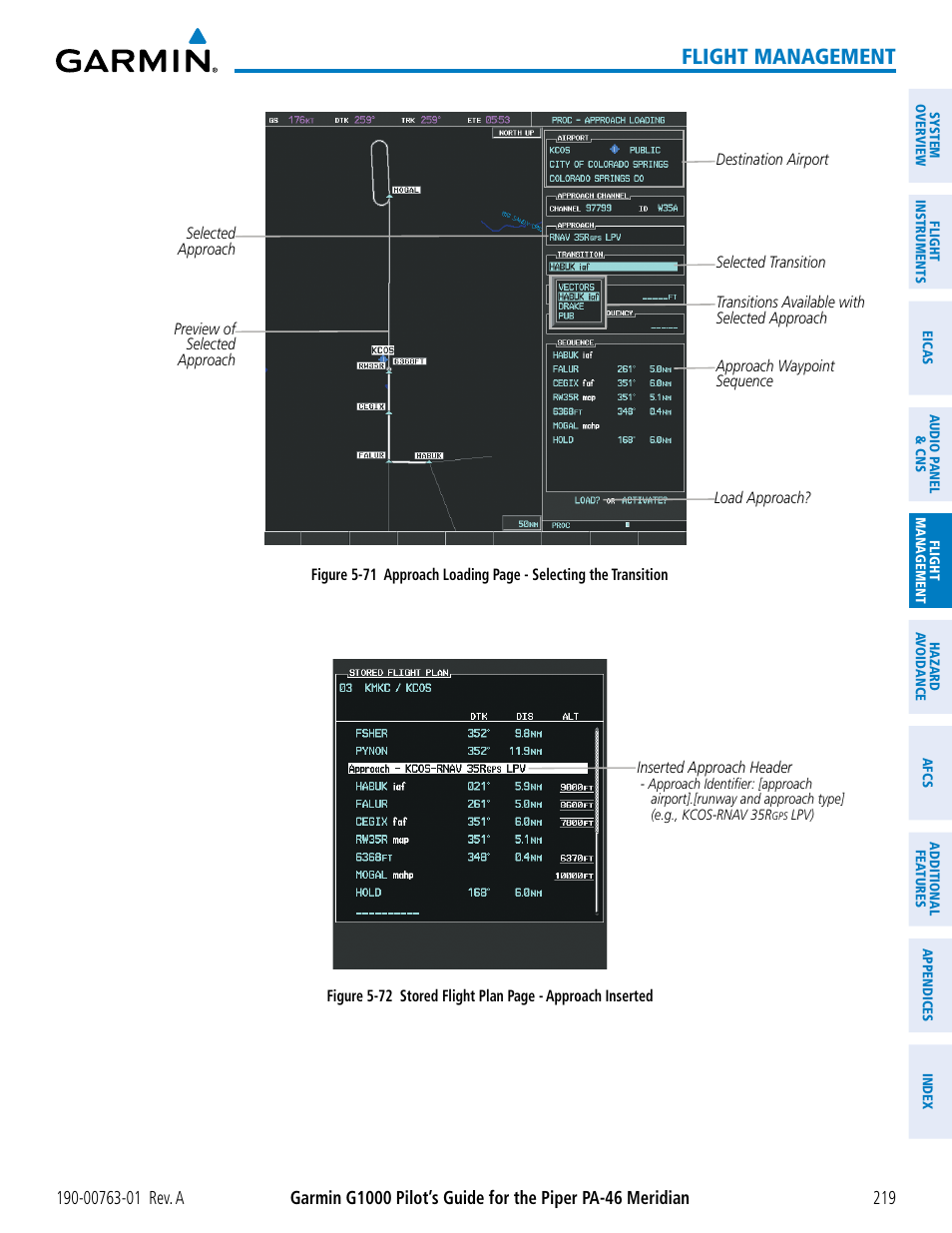 Flight management | Garmin G1000 Piper PA-46 Meridian User Manual | Page 233 / 572