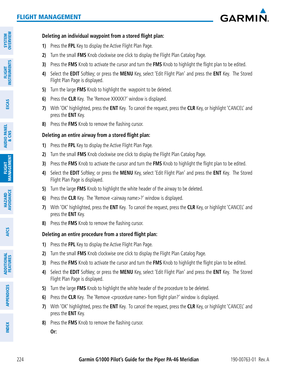 Flight management | Garmin G1000 Piper PA-46 Meridian User Manual | Page 238 / 572