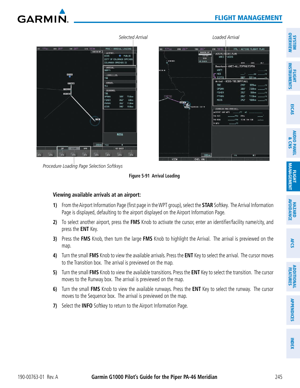 Flight management | Garmin G1000 Piper PA-46 Meridian User Manual | Page 259 / 572