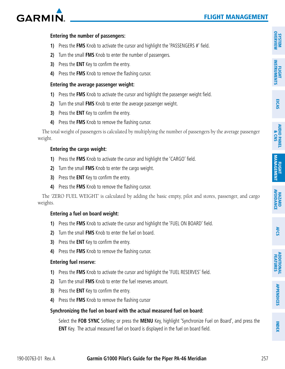 Flight management | Garmin G1000 Piper PA-46 Meridian User Manual | Page 271 / 572