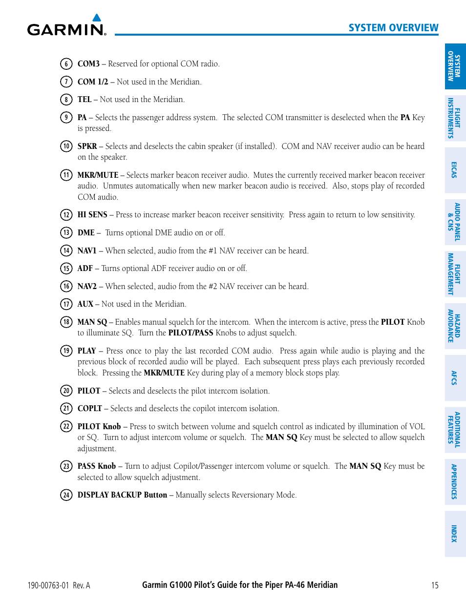 System overview | Garmin G1000 Piper PA-46 Meridian User Manual | Page 29 / 572