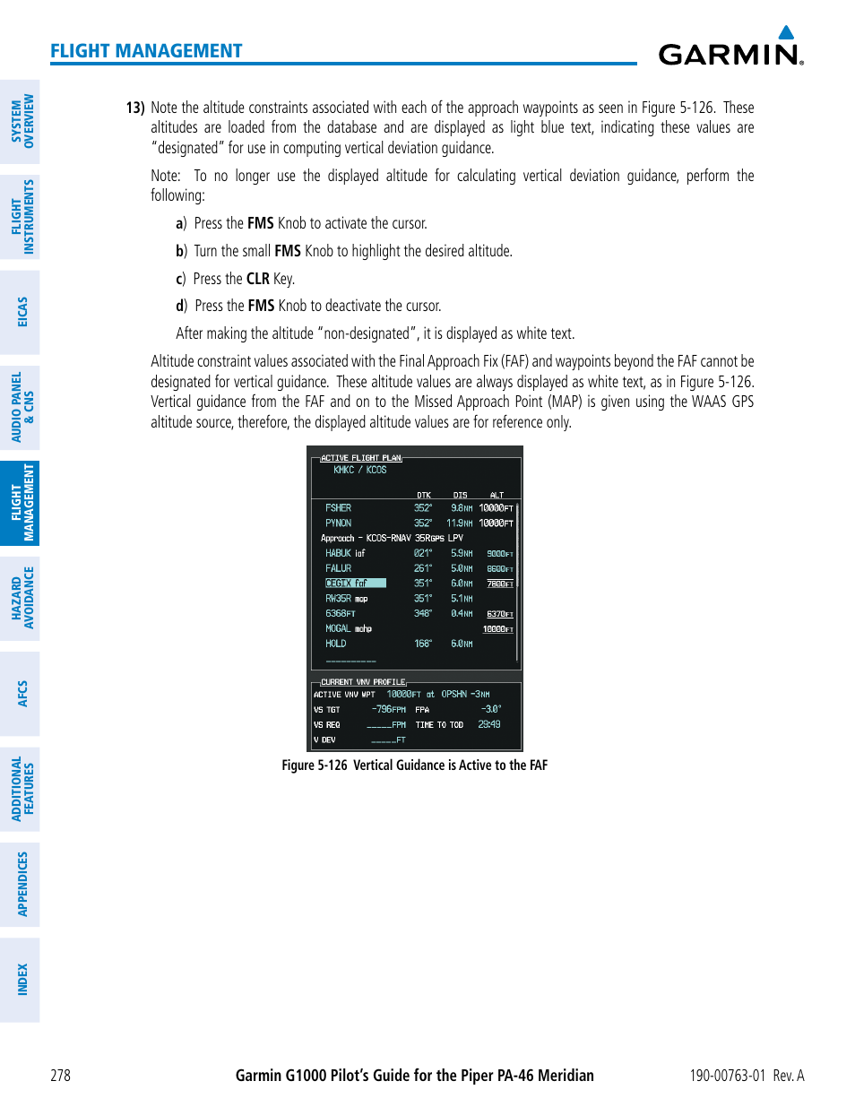 Flight management | Garmin G1000 Piper PA-46 Meridian User Manual | Page 292 / 572
