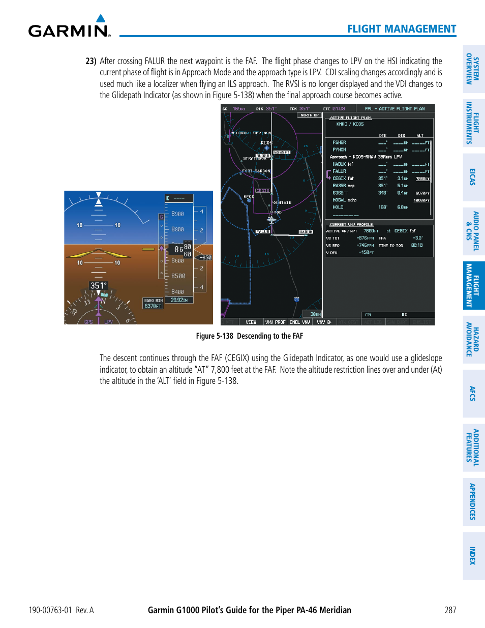 Flight management | Garmin G1000 Piper PA-46 Meridian User Manual | Page 301 / 572