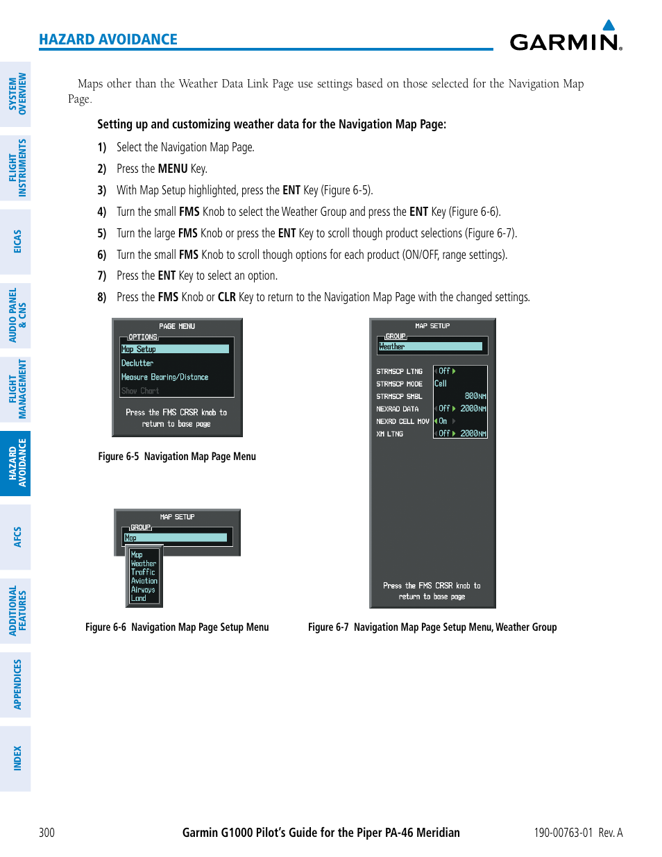 Hazard avoidance | Garmin G1000 Piper PA-46 Meridian User Manual | Page 314 / 572