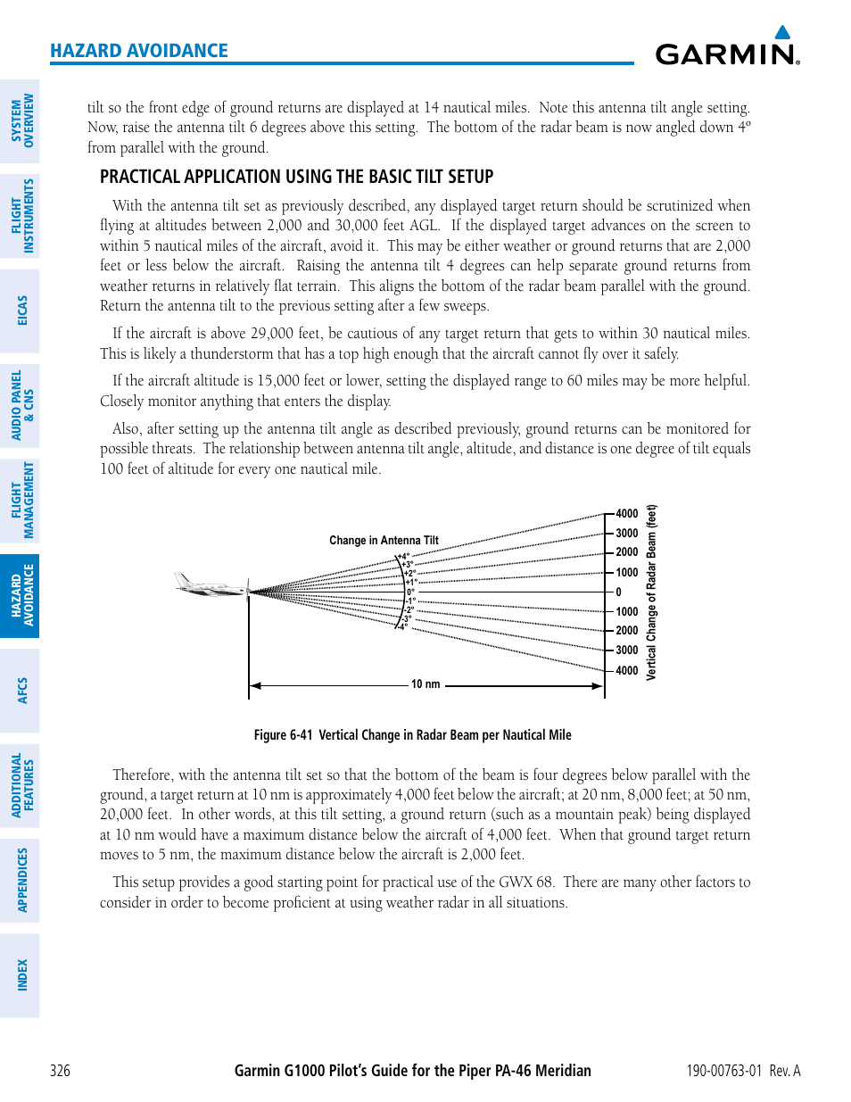 Hazard avoidance, Practical application using the basic tilt setup | Garmin G1000 Piper PA-46 Meridian User Manual | Page 340 / 572