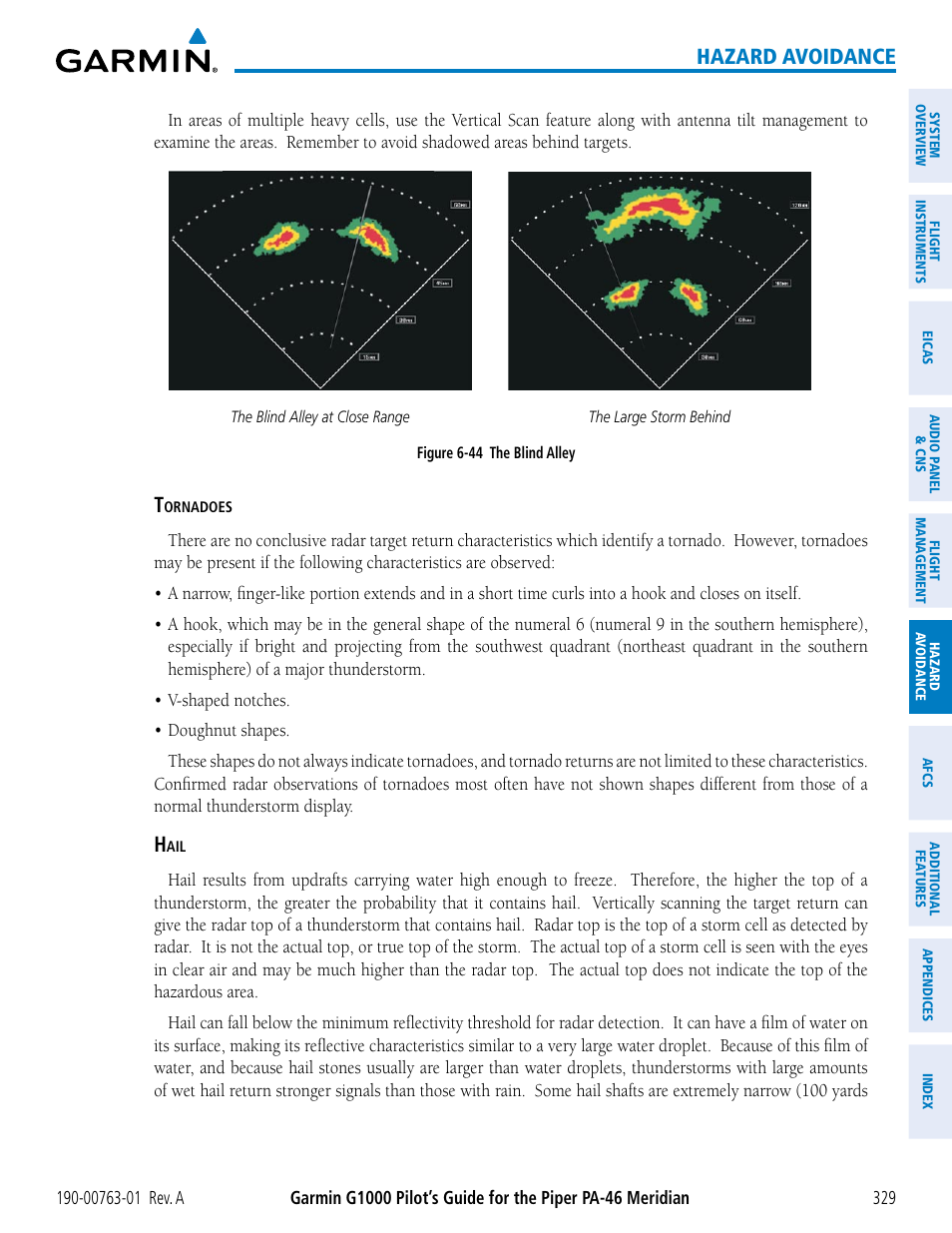 Hazard avoidance | Garmin G1000 Piper PA-46 Meridian User Manual | Page 343 / 572