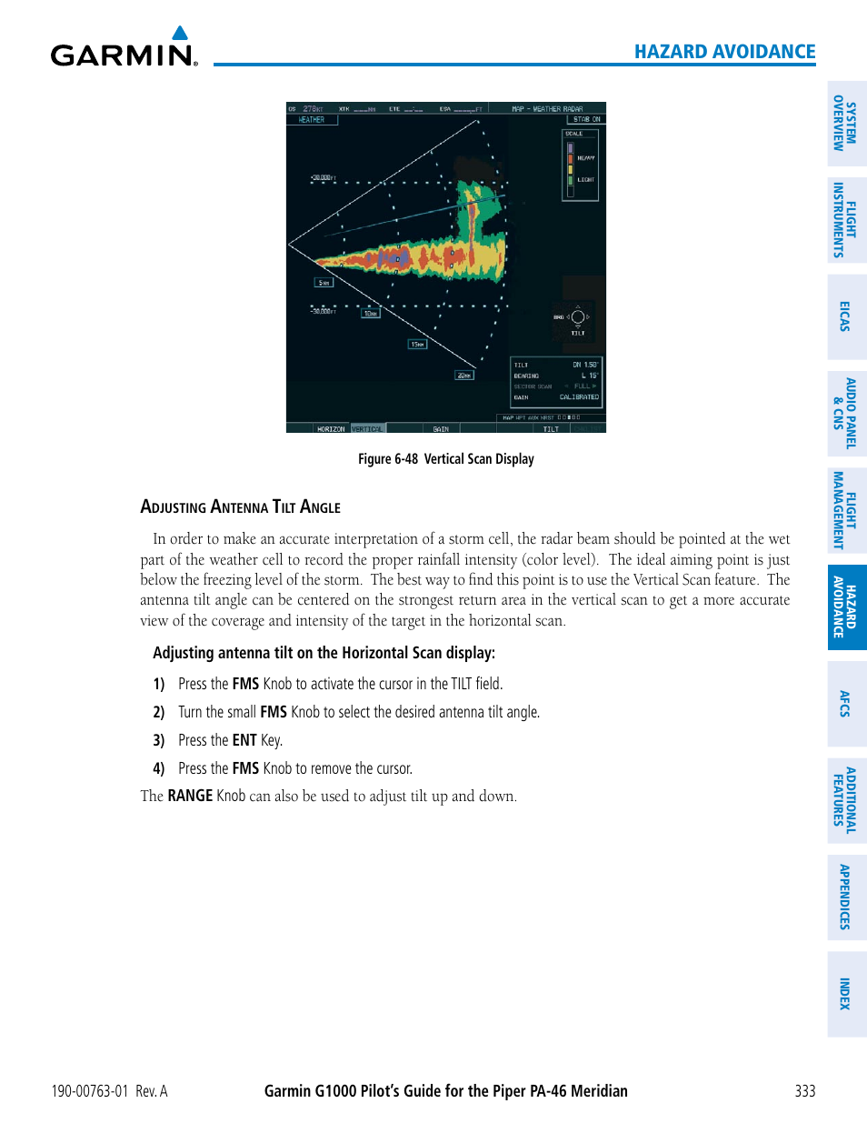 Hazard avoidance | Garmin G1000 Piper PA-46 Meridian User Manual | Page 347 / 572