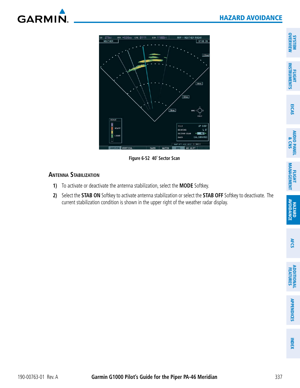 Hazard avoidance | Garmin G1000 Piper PA-46 Meridian User Manual | Page 351 / 572
