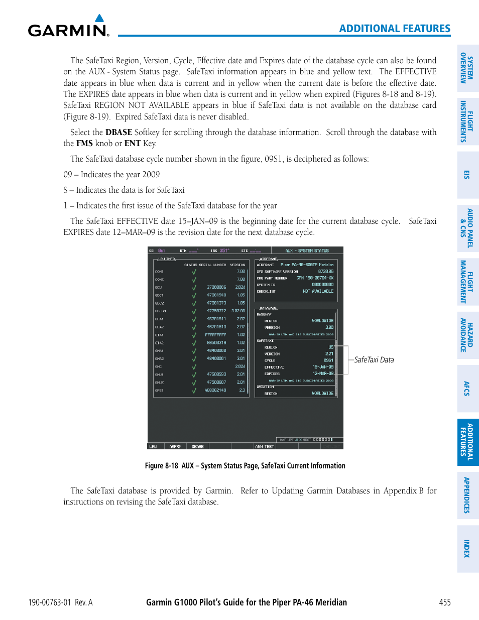Additional features | Garmin G1000 Piper PA-46 Meridian User Manual | Page 469 / 572