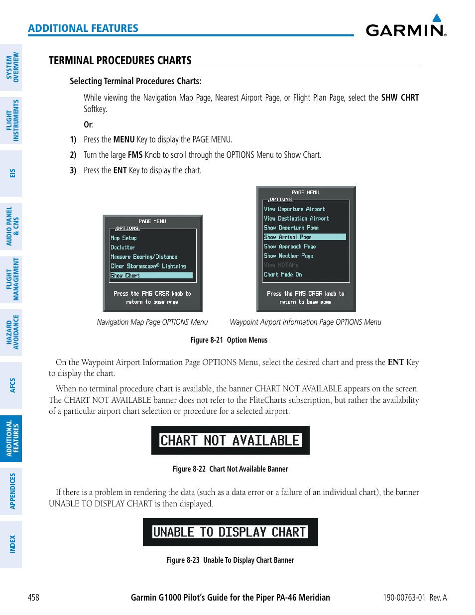 Terminal procedures charts, Additional features | Garmin G1000 Piper PA-46 Meridian User Manual | Page 472 / 572