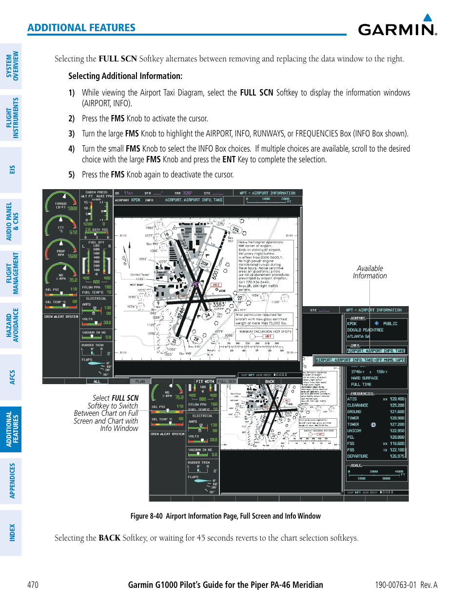 Additional features | Garmin G1000 Piper PA-46 Meridian User Manual | Page 484 / 572