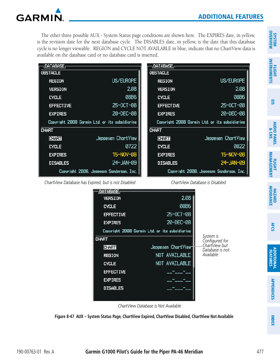 Additional features | Garmin G1000 Piper PA-46 Meridian User Manual | Page 491 / 572