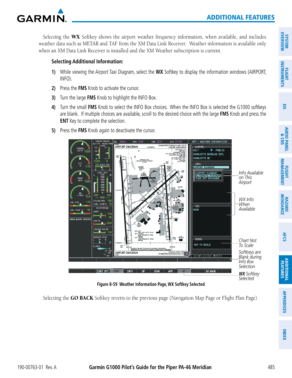 Additional features | Garmin G1000 Piper PA-46 Meridian User Manual | Page 499 / 572