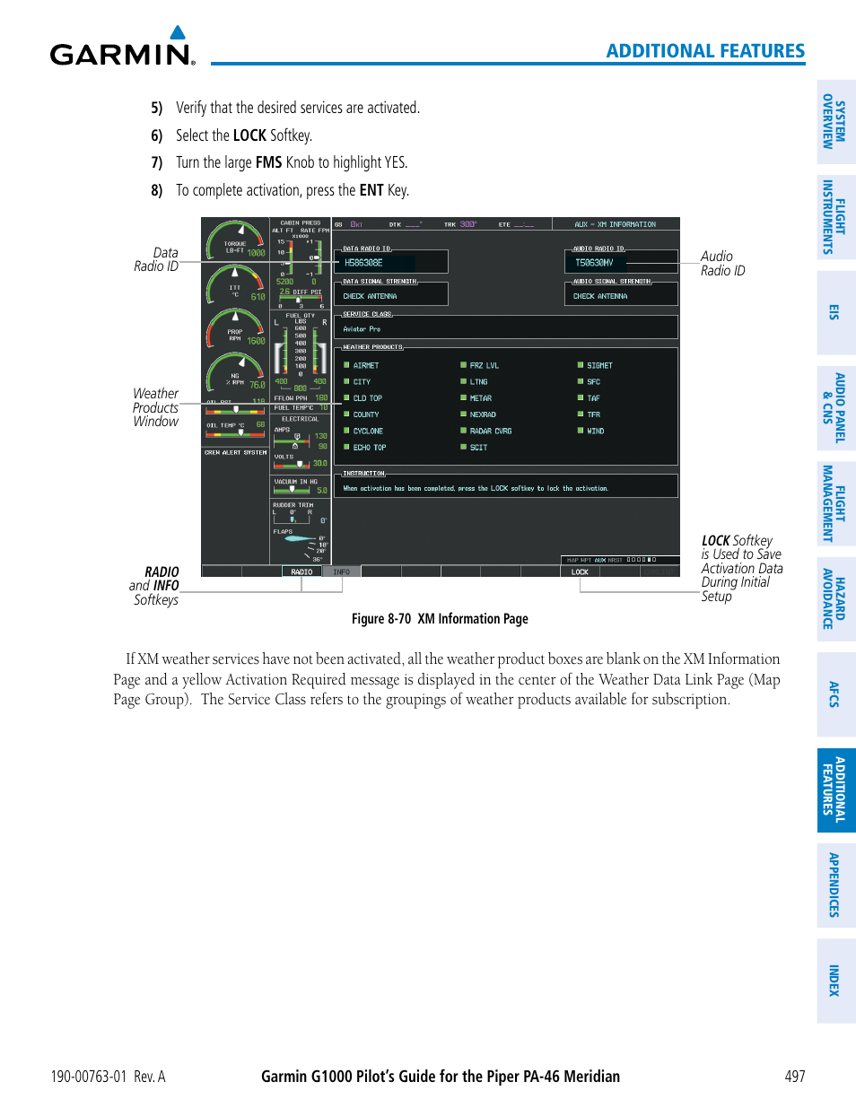 Additional features | Garmin G1000 Piper PA-46 Meridian User Manual | Page 511 / 572